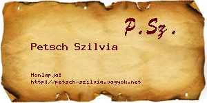 Petsch Szilvia névjegykártya