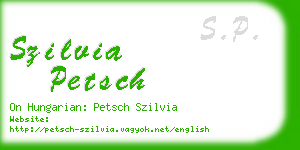 szilvia petsch business card